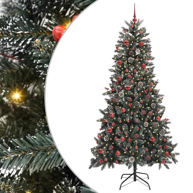 vidaXL Mű karácsonyfa Zöld 114 x 114 x 210 cm PVC és Műanyag és Acél