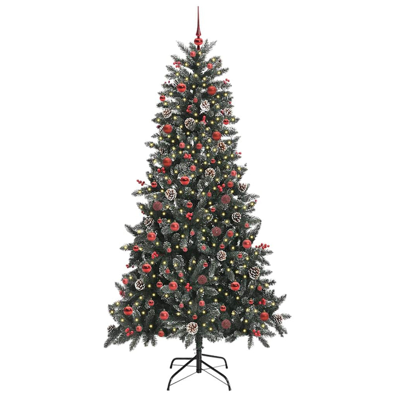 vidaXL Mű karácsonyfa Zöld 114 x 114 x 210 cm PVC és Műanyag és Acél