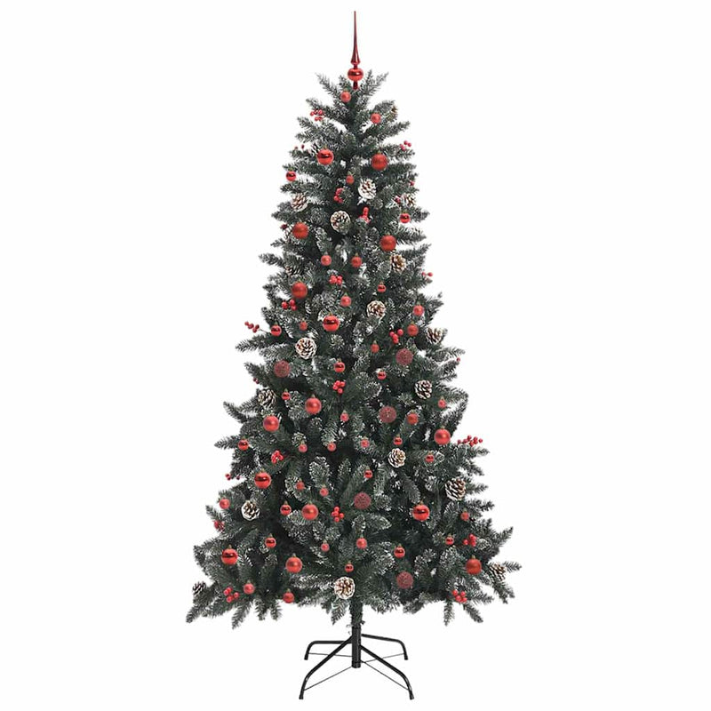 vidaXL Mű karácsonyfa Zöld 114 x 114 x 210 cm PVC és Műanyag és Acél