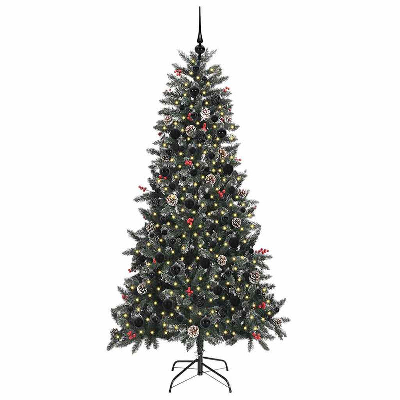 vidaXL Mű karácsonyfa Zöld 114 x 114 x 210 cm PVC és Műanyag és Acél