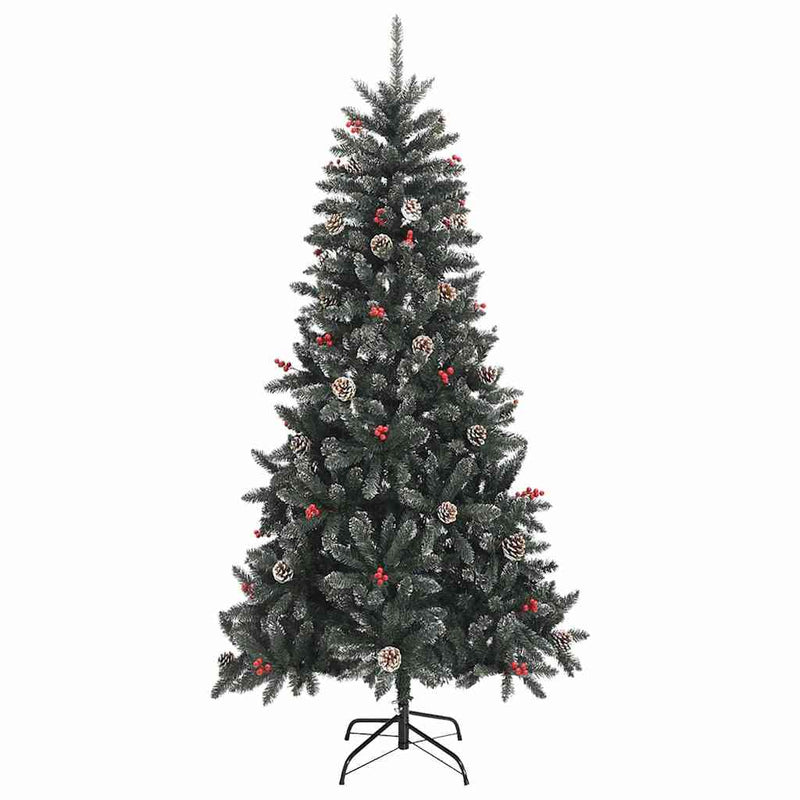 vidaXL Mű karácsonyfa Zöld 114 x 114 x 210 cm PVC és Műanyag és Acél