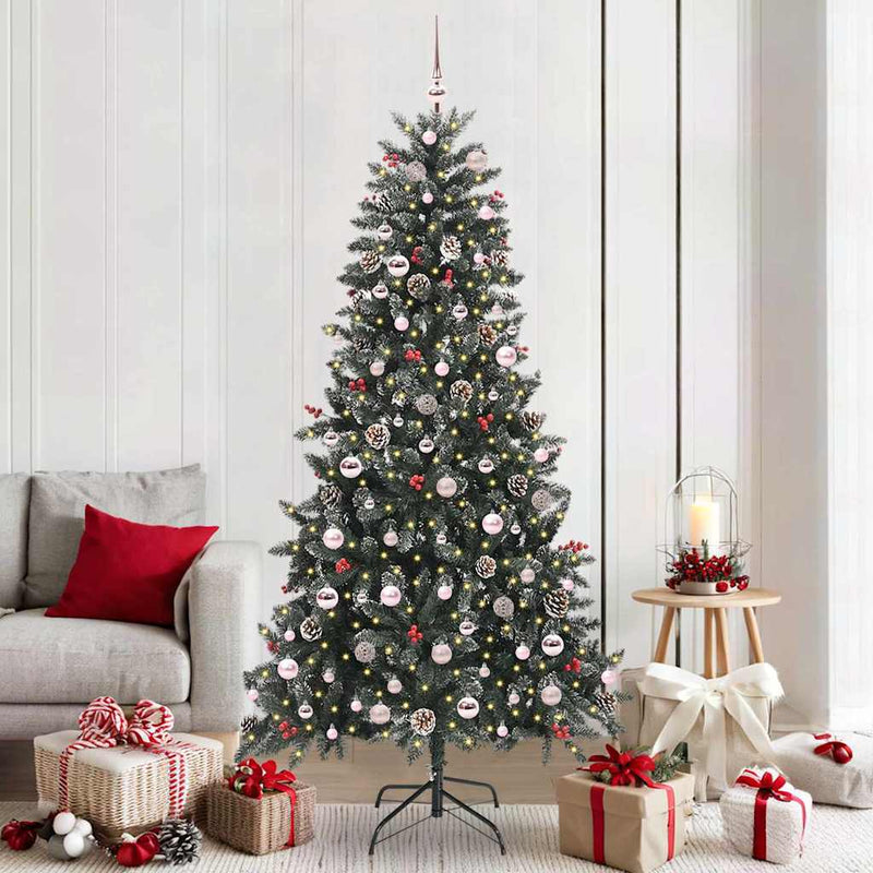 vidaXL Mű karácsonyfa Zöld 114 x 114 x 210 cm PVC és Műanyag és Acél
