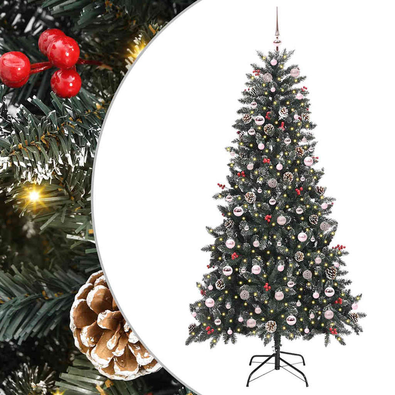 vidaXL Mű karácsonyfa Zöld 114 x 114 x 210 cm PVC és Műanyag és Acél