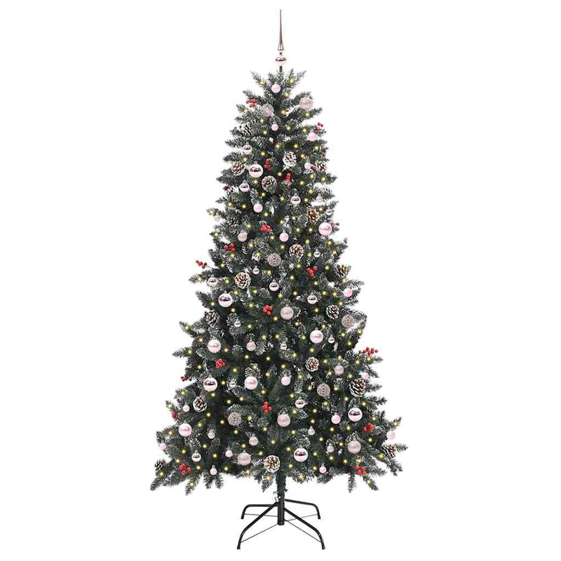 vidaXL Mű karácsonyfa Zöld 114 x 114 x 210 cm PVC és Műanyag és Acél