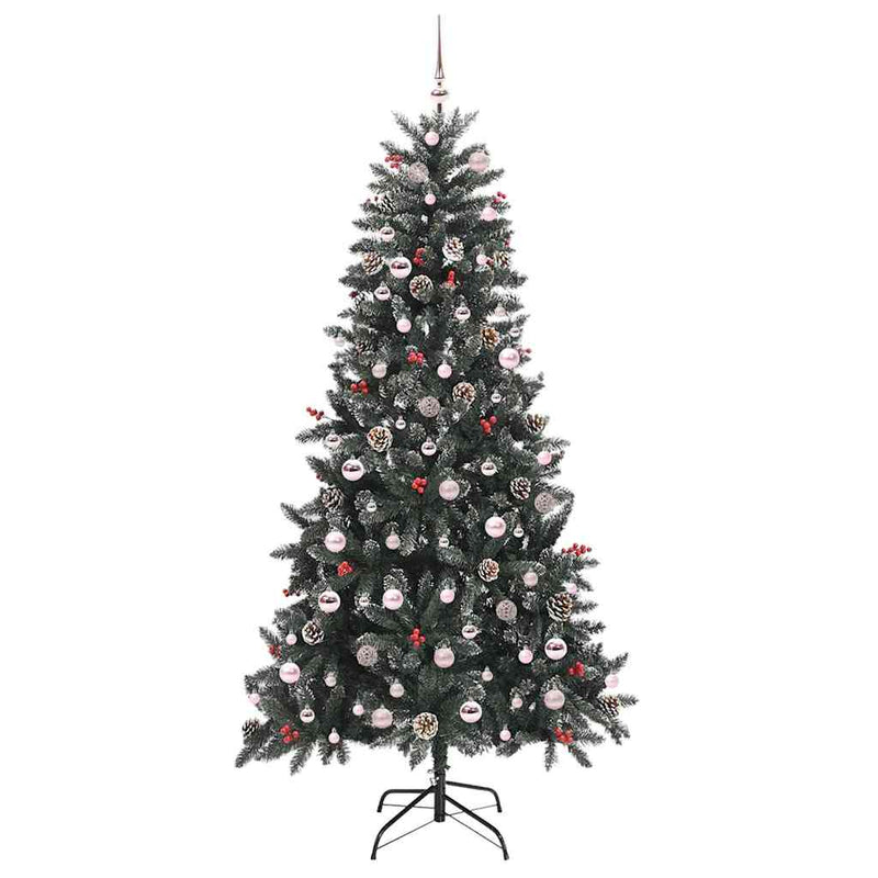 vidaXL Mű karácsonyfa Zöld 114 x 114 x 210 cm PVC és Műanyag és Acél