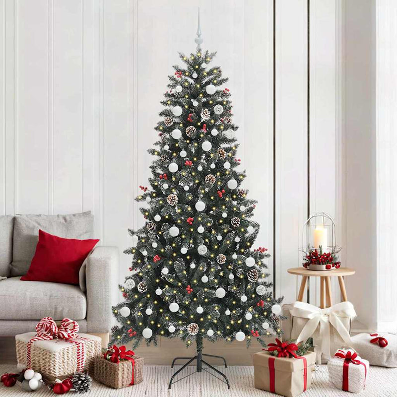 vidaXL Mű karácsonyfa Zöld 114 x 114 x 210 cm PVC és Műanyag és Acél