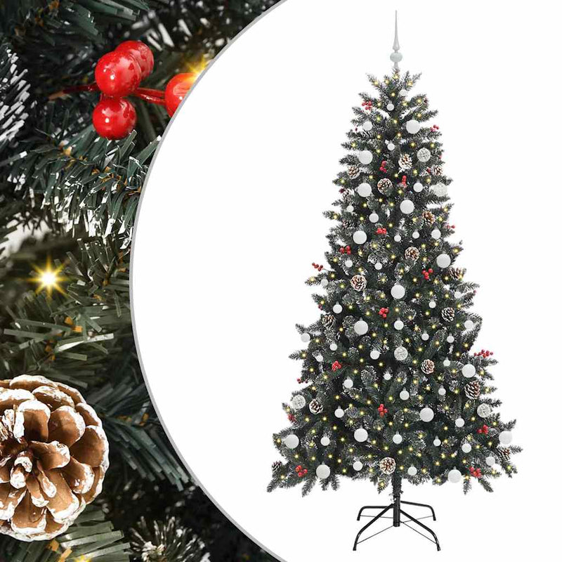 vidaXL Mű karácsonyfa Zöld 114 x 114 x 210 cm PVC és Műanyag és Acél