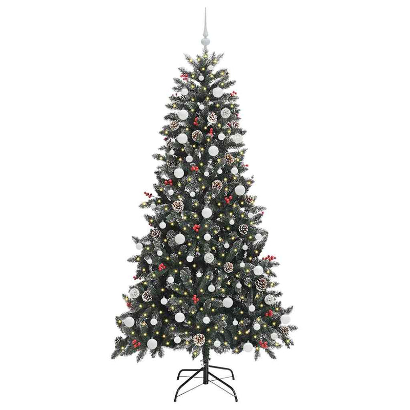 vidaXL Mű karácsonyfa Zöld 114 x 114 x 210 cm PVC és Műanyag és Acél