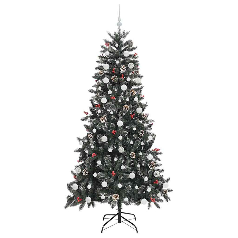 vidaXL Mű karácsonyfa Zöld 114 x 114 x 210 cm PVC és Műanyag és Acél