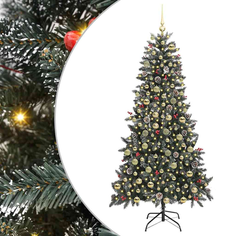 vidaXL Mű karácsonyfa Zöld 114 x 114 x 210 cm PVC és Műanyag és Acél