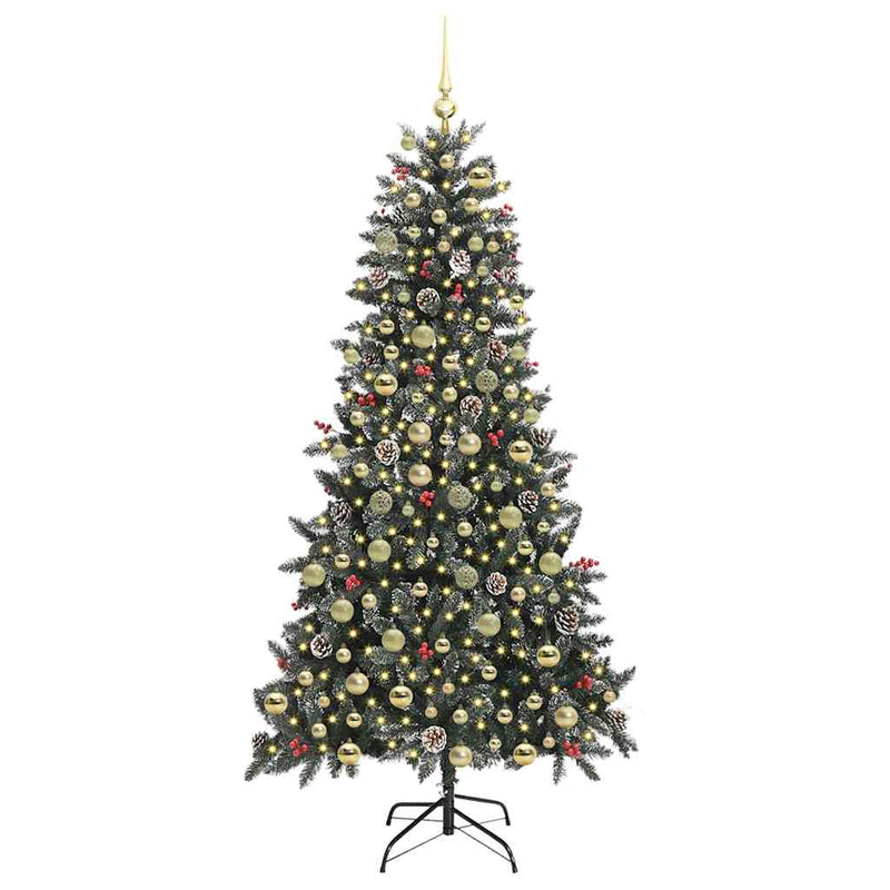 vidaXL Mű karácsonyfa Zöld 114 x 114 x 210 cm PVC és Műanyag és Acél