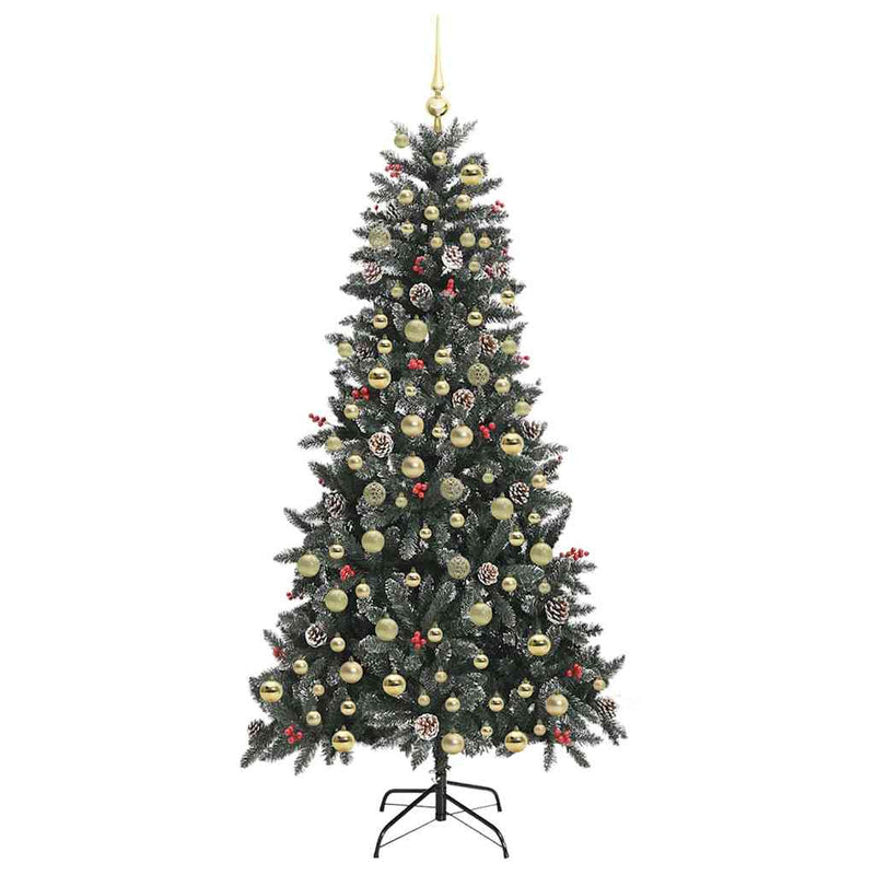 vidaXL Mű karácsonyfa Zöld 114 x 114 x 210 cm PVC és Műanyag és Acél