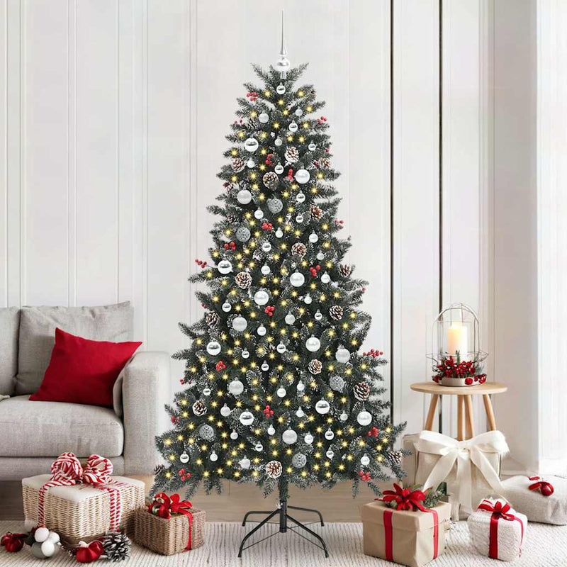 vidaXL Mű karácsonyfa Zöld 114 x 114 x 210 cm PVC és Műanyag és Acél