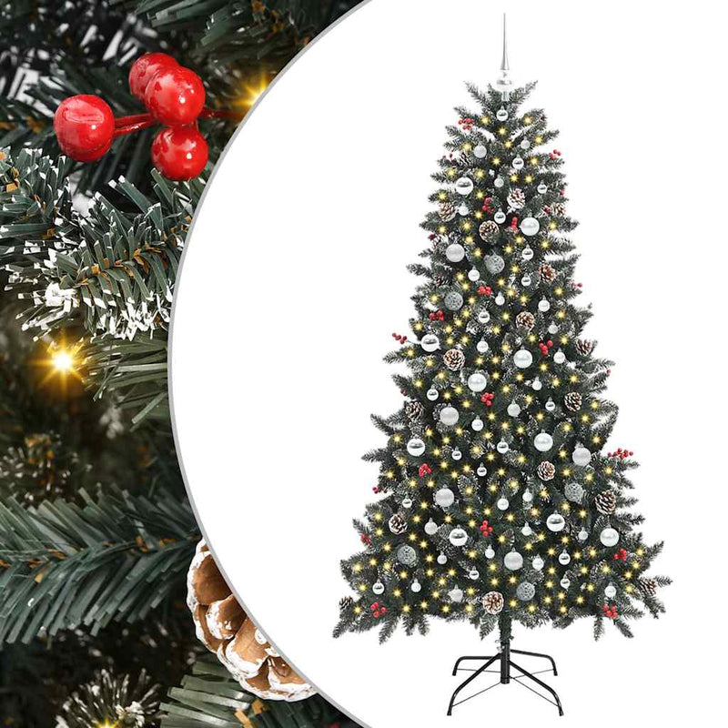 vidaXL Mű karácsonyfa Zöld 114 x 114 x 210 cm PVC és Műanyag és Acél