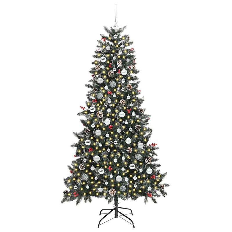vidaXL Mű karácsonyfa Zöld 114 x 114 x 210 cm PVC és Műanyag és Acél