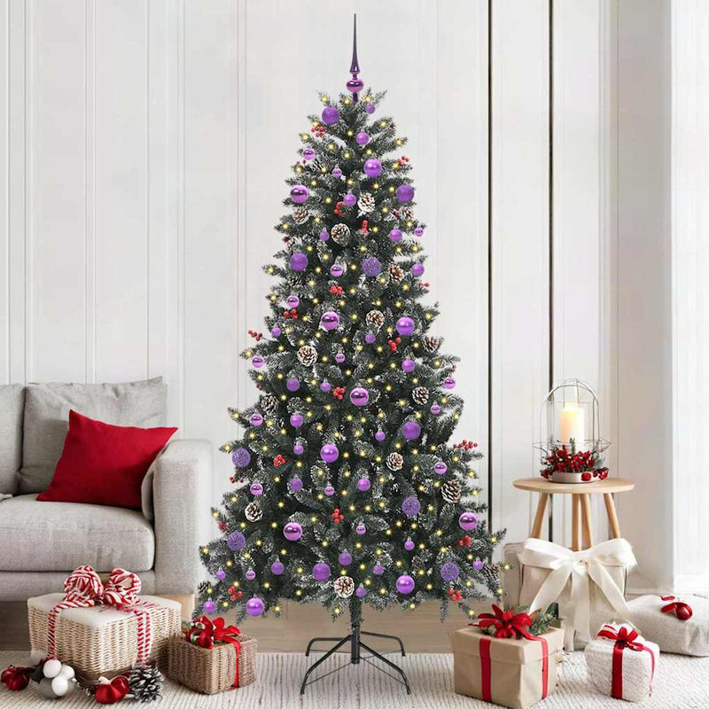 vidaXL Mű karácsonyfa Zöld 114 x 114 x 210 cm PVC és Műanyag és Acél