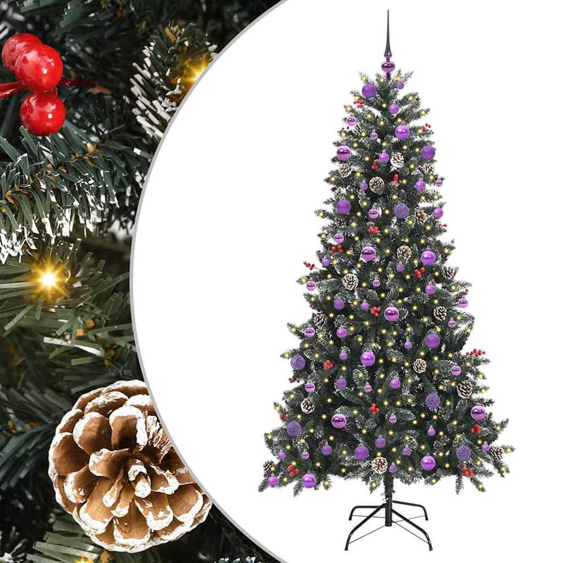 vidaXL Mű karácsonyfa Zöld 114 x 114 x 210 cm PVC és Műanyag és Acél