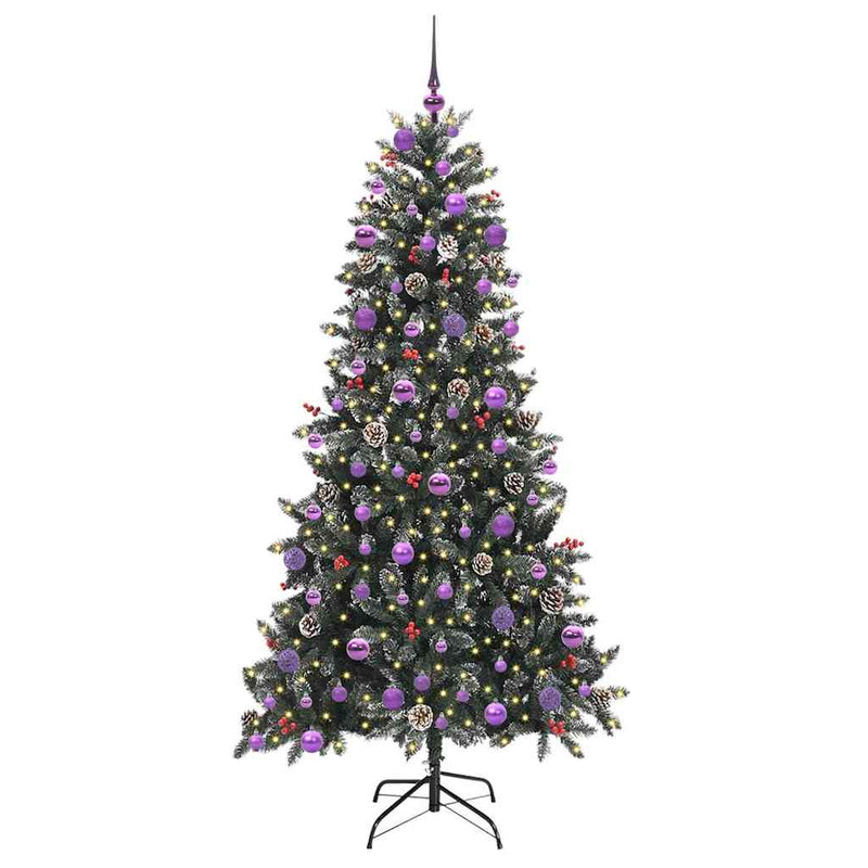 vidaXL Mű karácsonyfa Zöld 114 x 114 x 210 cm PVC és Műanyag és Acél
