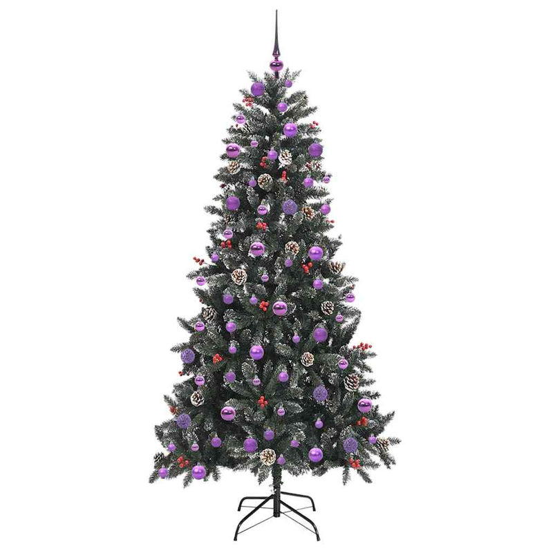 vidaXL Mű karácsonyfa Zöld 114 x 114 x 210 cm PVC és Műanyag és Acél