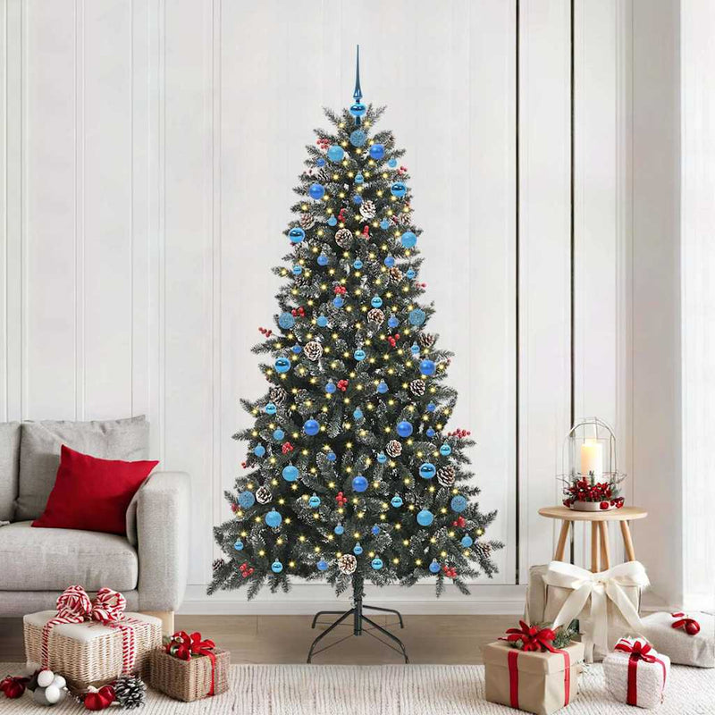 vidaXL Mű karácsonyfa Zöld 114 x 114 x 210 cm PVC és Műanyag és Acél