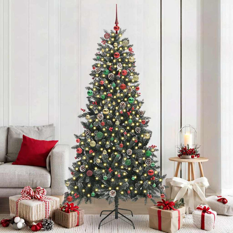 vidaXL Mű karácsonyfa Zöld 114 x 114 x 210 cm PVC és Műanyag és Acél