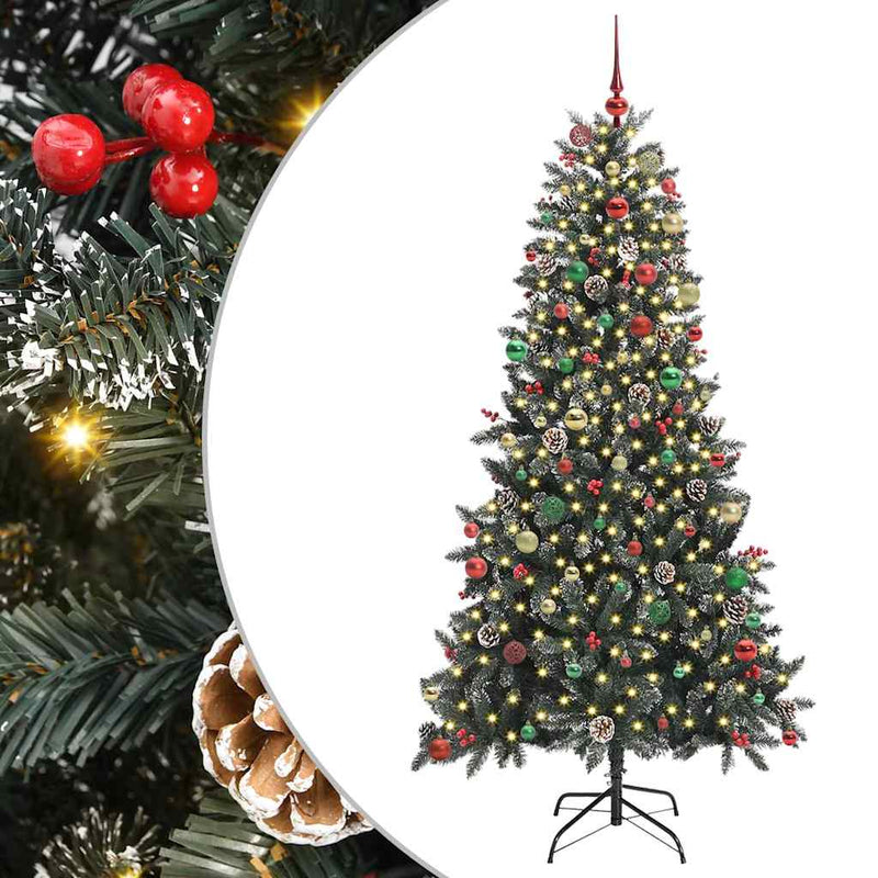 vidaXL Mű karácsonyfa Zöld 114 x 114 x 210 cm PVC és Műanyag és Acél