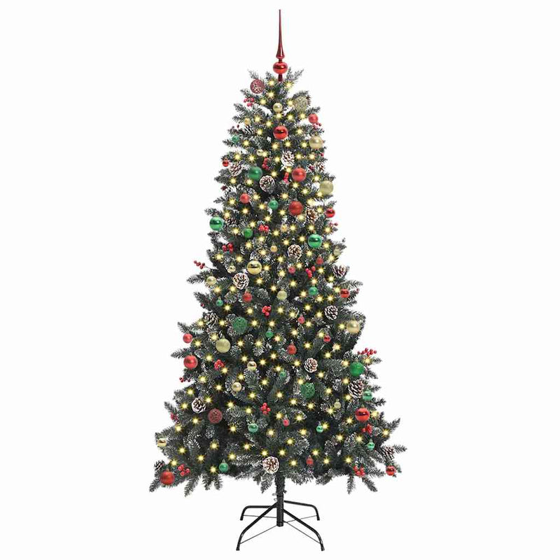 vidaXL Mű karácsonyfa Zöld 114 x 114 x 210 cm PVC és Műanyag és Acél