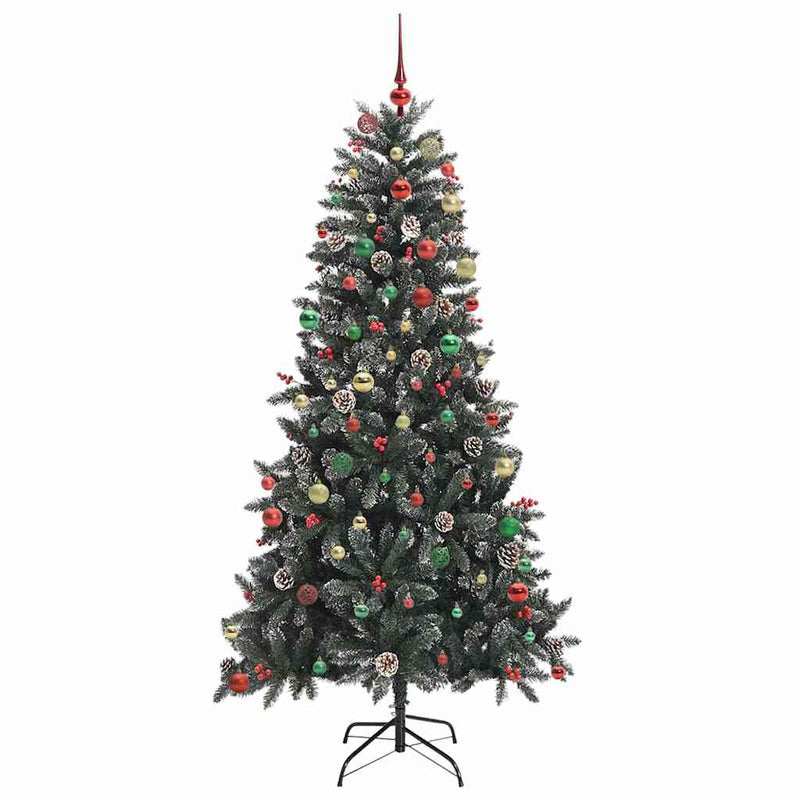 vidaXL Mű karácsonyfa Zöld 114 x 114 x 210 cm PVC és Műanyag és Acél