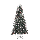 vidaXL Mű karácsonyfa 300 LED-del Zöld 240 cm PVC és Műanyag és Acél