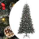 vidaXL Mű karácsonyfa 300 LED-del Zöld 240 cm PVC és Műanyag és Acél