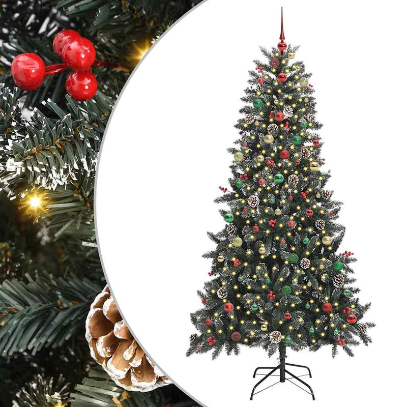 vidaXL Mű karácsonyfa 300 LED-del Zöld 129.5 x 129.5 x 240 cm