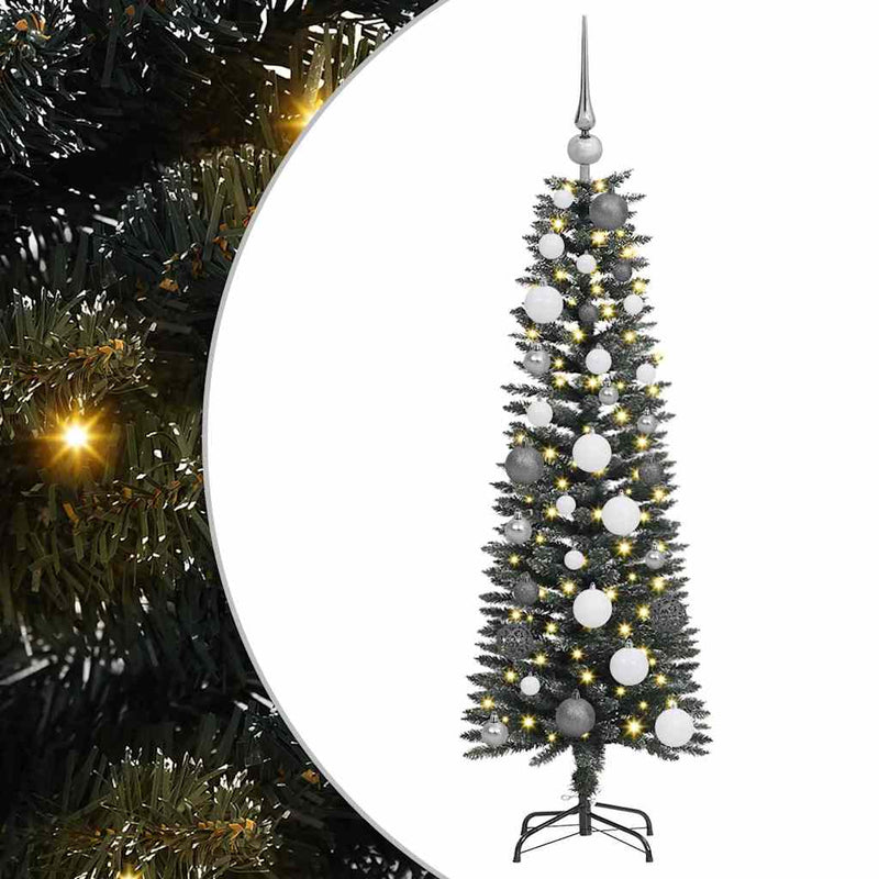 vidaXL Mű karácsonyfa with Decorative String Lights Zöld 120 cm PVC