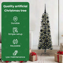vidaXL Mű karácsonyfa 150 LED-del Zöld 120 cm PVC és Műanyag és Acél