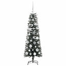 vidaXL Mű karácsonyfa 150 LED-del Zöld 120 cm PVC és Műanyag és Acél