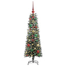 vidaXL Mű karácsonyfa 150 LED-del Zöld 120 cm PVC és Műanyag és Acél
