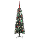 vidaXL Mű karácsonyfa 150 LED-del Zöld 120 cm PVC és Műanyag és Acél
