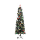 vidaXL Mű karácsonyfa 150 LED-del Zöld 150 cm PVC és Műanyag és Acél