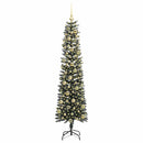 vidaXL Mű karácsonyfa 300 LED-del Zöld 180 cm PVC és Műanyag és Acél
