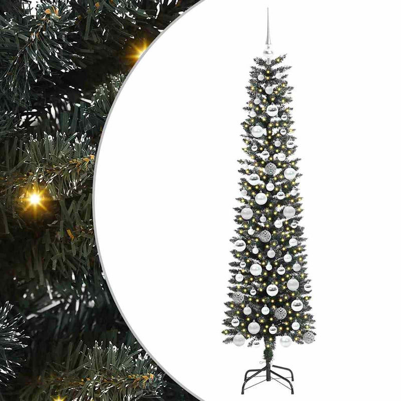 vidaXL Mű karácsonyfa Zöld 50.5 x 50.5 x 180 cm PVC és Műanyag és Acél