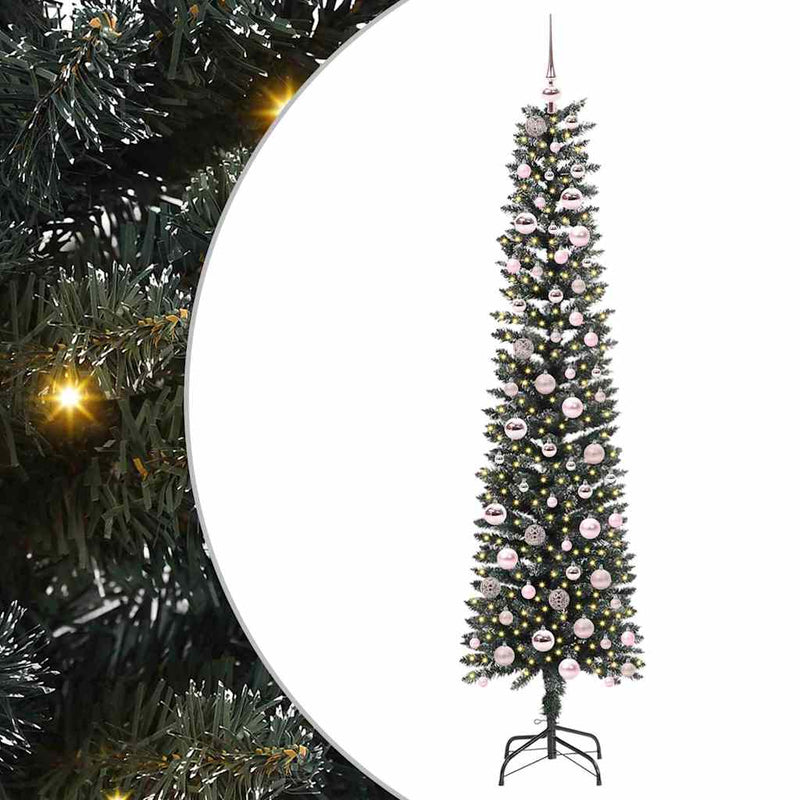 vidaXL Mű karácsonyfa Zöld 58 x 58 x 210 cm PVC és Műanyag és Acél