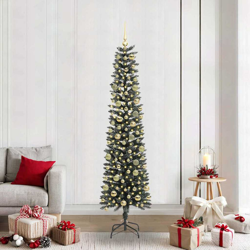 vidaXL Mű karácsonyfa Zöld 58 x 58 x 210 cm PVC és Műanyag és Acél