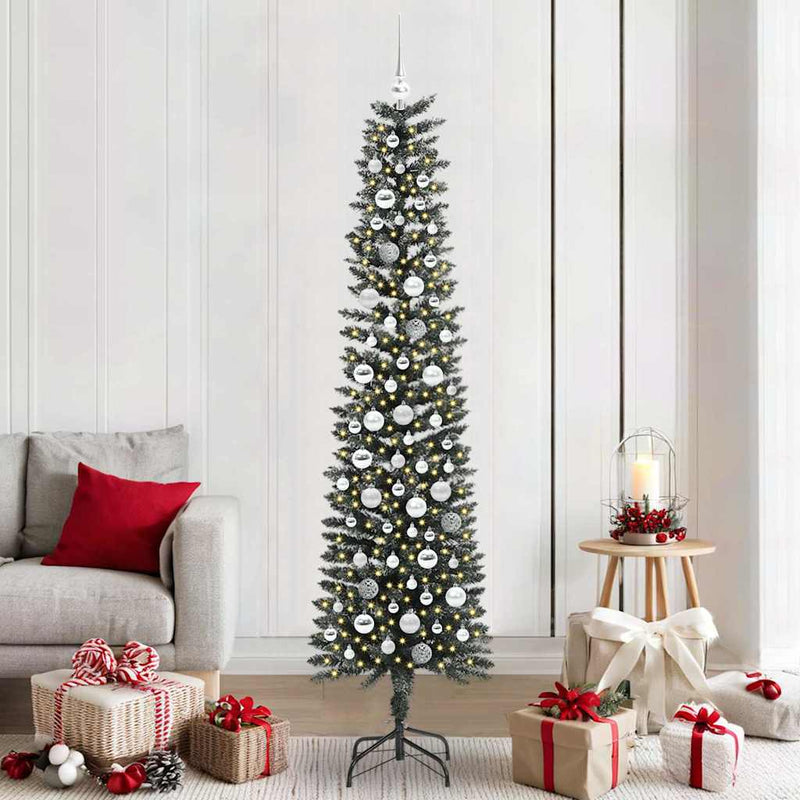 vidaXL Mű karácsonyfa Zöld 58 x 58 x 210 cm PVC és Műanyag és Acél