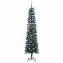 vidaXL Mű karácsonyfa 300 LED-del Zöld 210 cm PVC és Műanyag és Acél