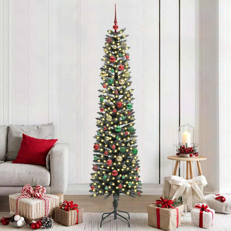 vidaXL Mű karácsonyfa Zöld 58 x 58 x 210 cm PVC és Műanyag és Acél