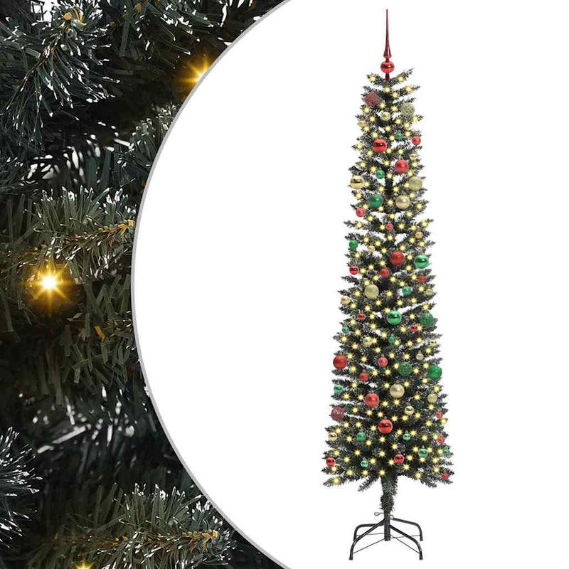 vidaXL Mű karácsonyfa Zöld 58 x 58 x 210 cm PVC és Műanyag és Acél
