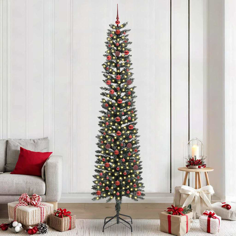 vidaXL Mű karácsonyfa Zöld 58 x 58 x 240 cm PVC és Műanyag és Acél