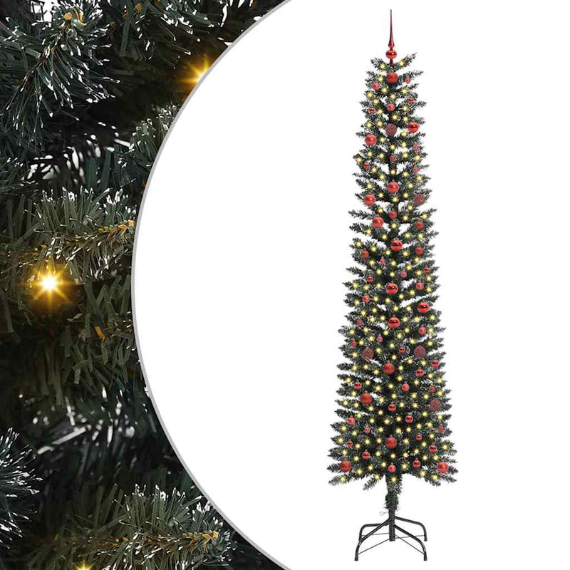 vidaXL Mű karácsonyfa Zöld 58 x 58 x 240 cm PVC és Műanyag és Acél