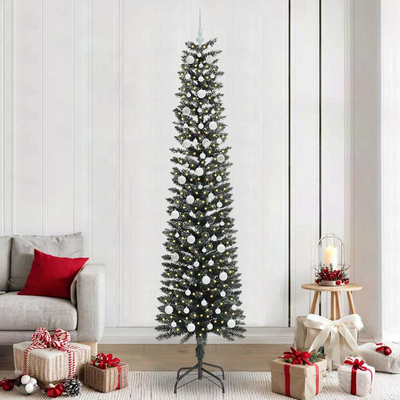 vidaXL Mű karácsonyfa Zöld 58 x 58 x 240 cm PVC és Műanyag és Acél