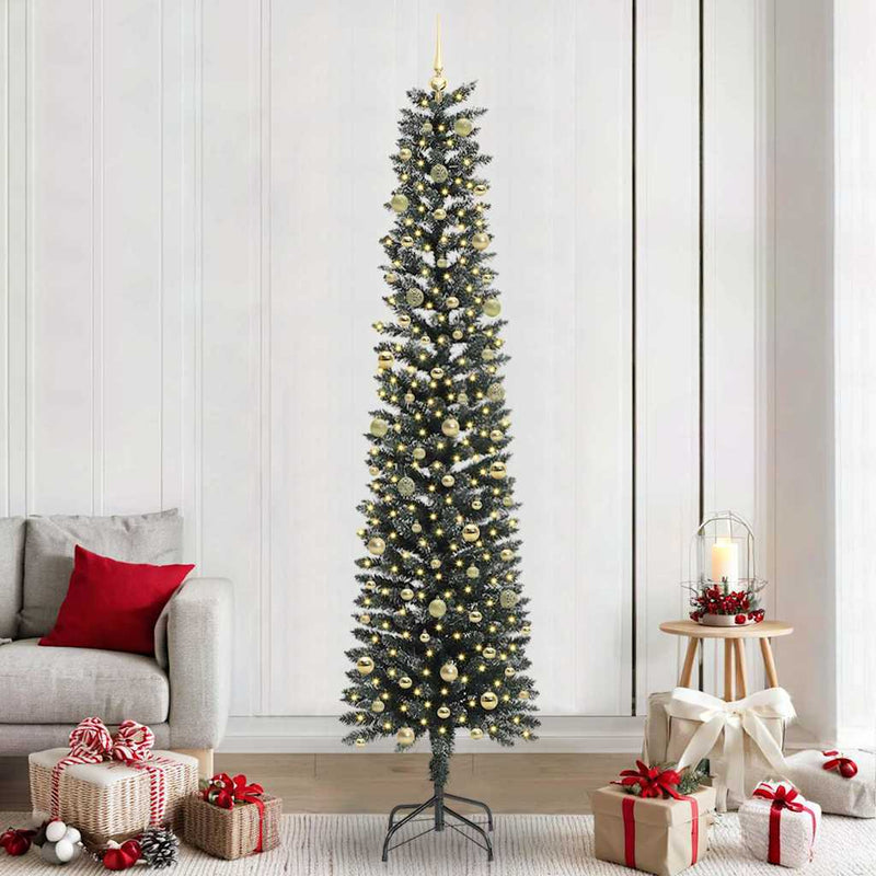 vidaXL Mű karácsonyfa Zöld 58 x 58 x 240 cm PVC és Műanyag és Acél