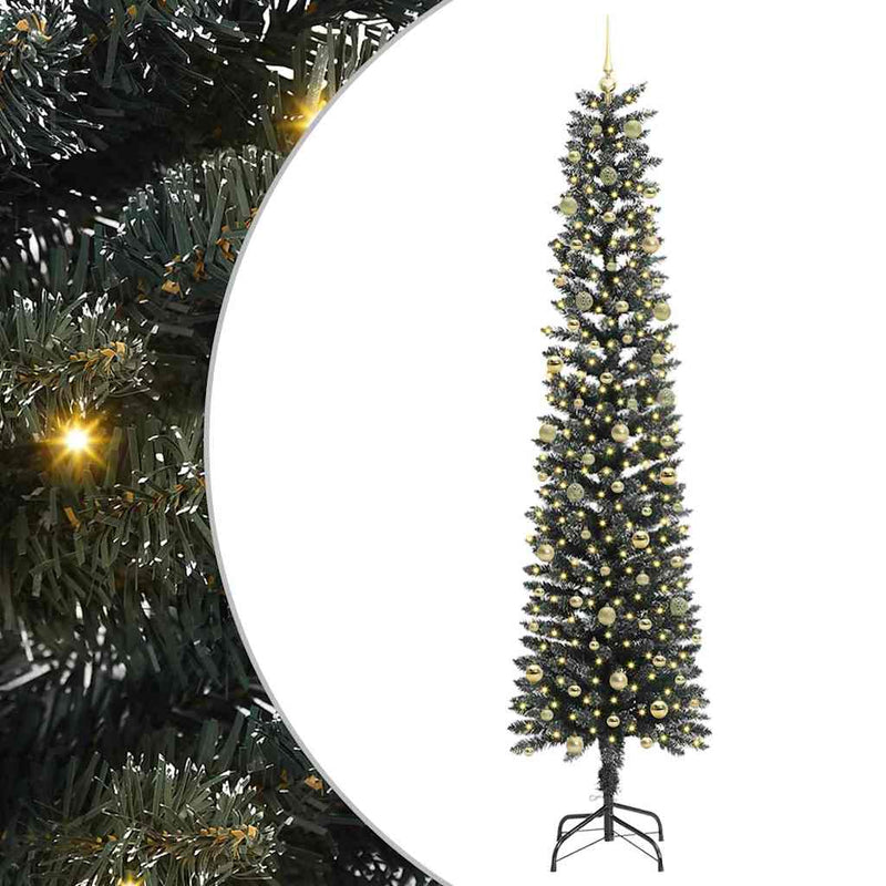 vidaXL Mű karácsonyfa Zöld 58 x 58 x 240 cm PVC és Műanyag és Acél